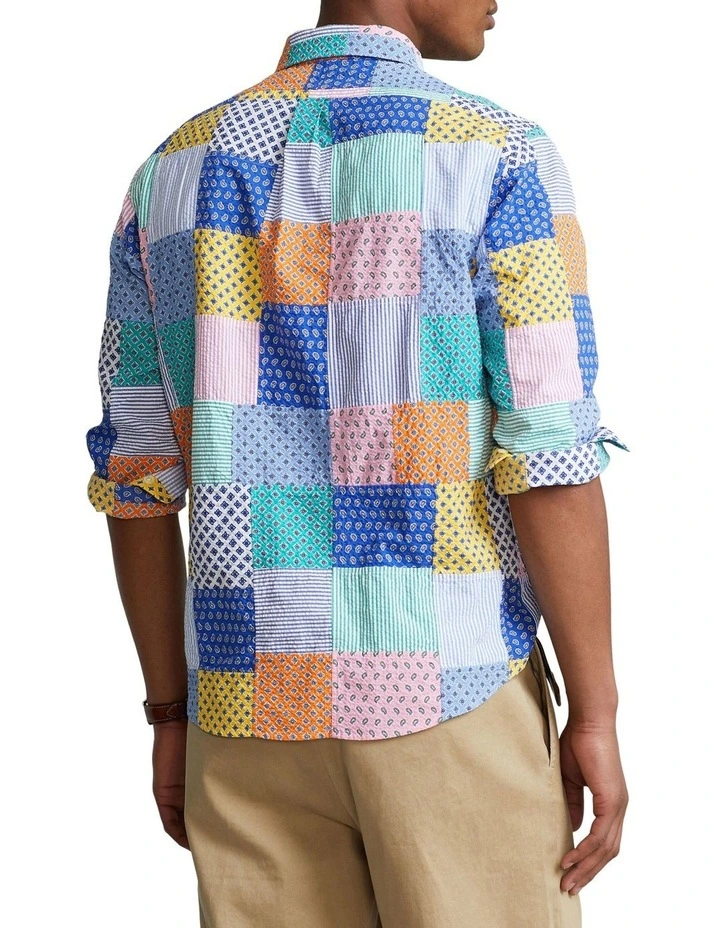 Best Pirce ✔️ Polo Ralph Lauren Classic Fit Patchwork Seersucker ???? Shirt In Multi ⭐ 4 Best Pirce ✔️ Polo Ralph Lauren Classic Fit Patchwork Seersucker ???? Shirt In Multi ⭐ - Image 2
