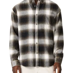 Top 10 ???? Industrie The Woodrow Long ???? Shirt In Charcoal/Off White ????