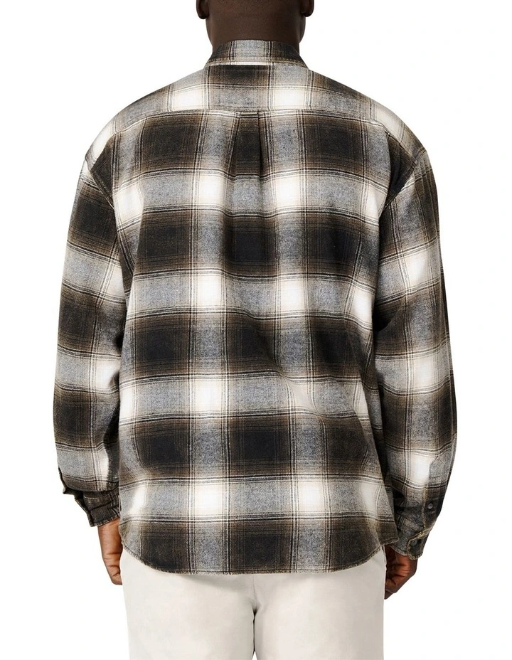 Top 10 ???? Industrie The Woodrow Long ???? Shirt In Charcoal/Off White ???? 4 Top 10 ???? Industrie The Woodrow Long ???? Shirt In Charcoal/Off White ???? - Image 2