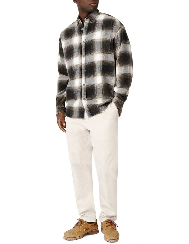 Top 10 ???? Industrie The Woodrow Long ???? Shirt In Charcoal/Off White ???? 5 Top 10 ???? Industrie The Woodrow Long ???? Shirt In Charcoal/Off White ???? - Image 3