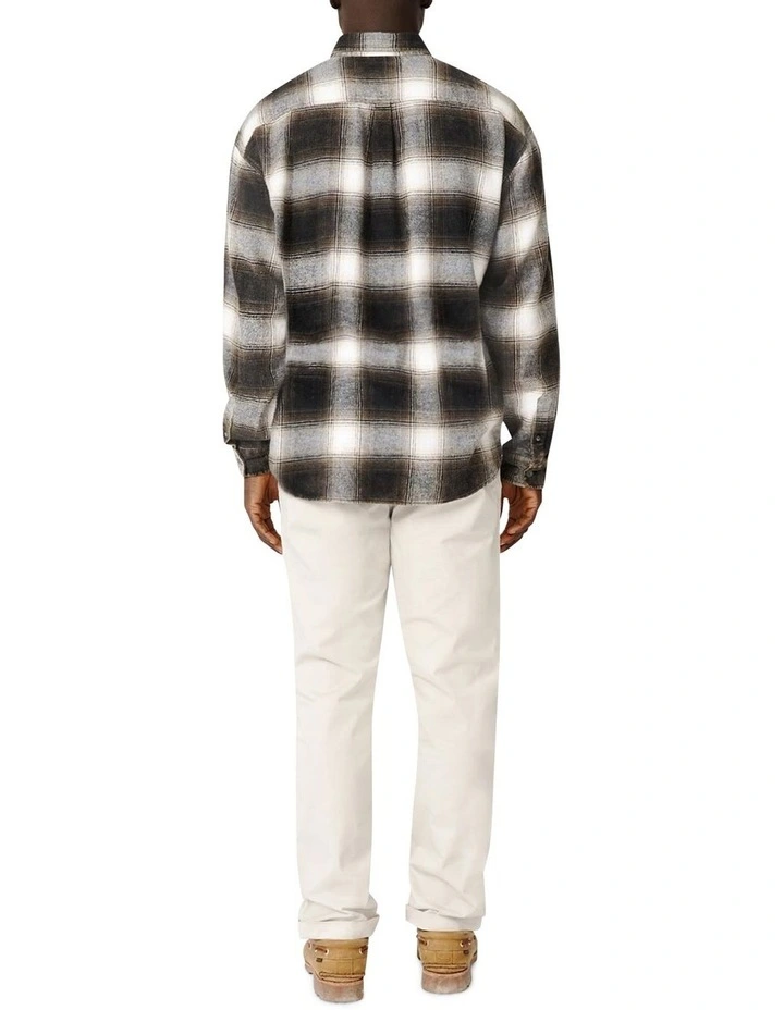 Top 10 ???? Industrie The Woodrow Long ???? Shirt In Charcoal/Off White ???? 6 Top 10 ???? Industrie The Woodrow Long ???? Shirt In Charcoal/Off White ???? - Image 4