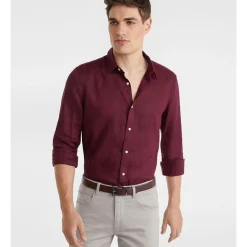 Best deal ???? Yd. West Hampton Pure Linen ???? Shirt Burgundy ????