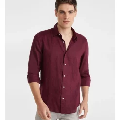 Best deal ???? Yd. West Hampton Pure Linen ???? Shirt Burgundy ???? -Industrie Shop unnamed file 728