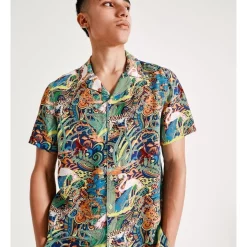 Alternative view of Hot Sale ???? Kenji Desert Safari Print Short Sleeve Rayon ???? Shirt In Multi ????