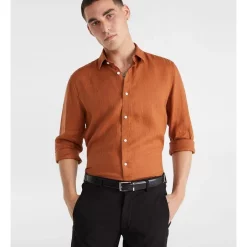 Outlet ???? Yd. West Hampton Pure Linen ???? Shirt In Biscuit ????