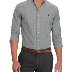 Best Sale ???? Polo Ralph Lauren Classic Fit Checked Stretch Poplin ???? Shirt In Black ????