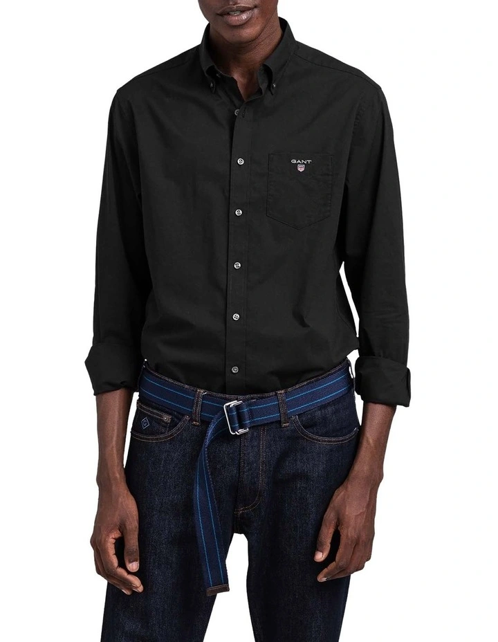 Discount ???? Gant Regular Broadcloth Long Sleeve ???? Shirt In Black ???? 3 Discount ???? Gant Regular Broadcloth Long Sleeve ???? Shirt In Black ????