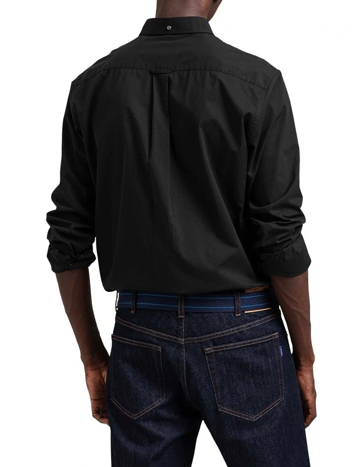 Discount ???? Gant Regular Broadcloth Long Sleeve ???? Shirt In Black ???? 4 Discount ???? Gant Regular Broadcloth Long Sleeve ???? Shirt In Black ???? - Image 2