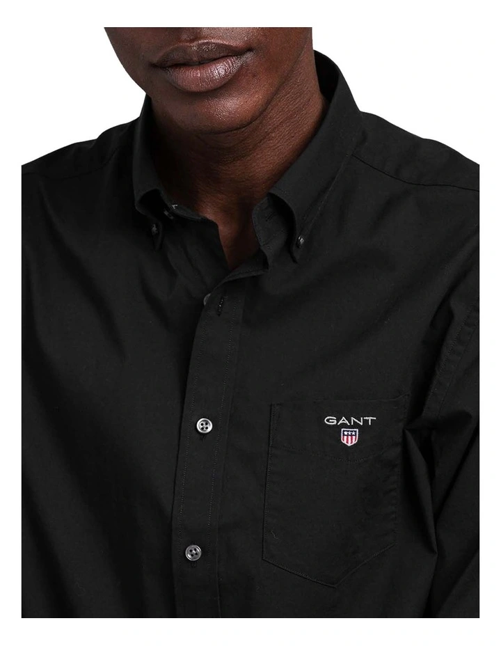 Discount ???? Gant Regular Broadcloth Long Sleeve ???? Shirt In Black ???? 6 Discount ???? Gant Regular Broadcloth Long Sleeve ???? Shirt In Black ???? - Image 4