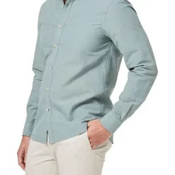 Best Sale ???? Blazer Collins Long Sleeve Linen Blend ???? Shirt In Sage ????