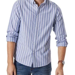 Best Pirce ???? Blazer Tim Long Sleeve Stripe ???? Shirt Blue ????