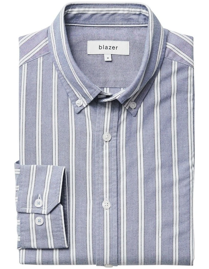 Best Pirce ???? Blazer Tim Long Sleeve Stripe ???? Shirt Blue ???? 7 Best Pirce ???? Blazer Tim Long Sleeve Stripe ???? Shirt Blue ???? - Image 5