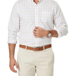 Budget ???? Gazman Easy Care Twill Check Long Sleeve ???? Shirt In White ????