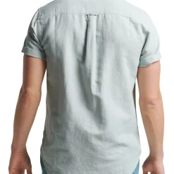 Alternative view of Buy ???? Superdry Studios Linen Short Sleeve ???? Shirt In Blue Surf ????